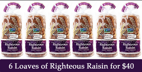 6 Loaves Righteous Raisin Spelt Bread